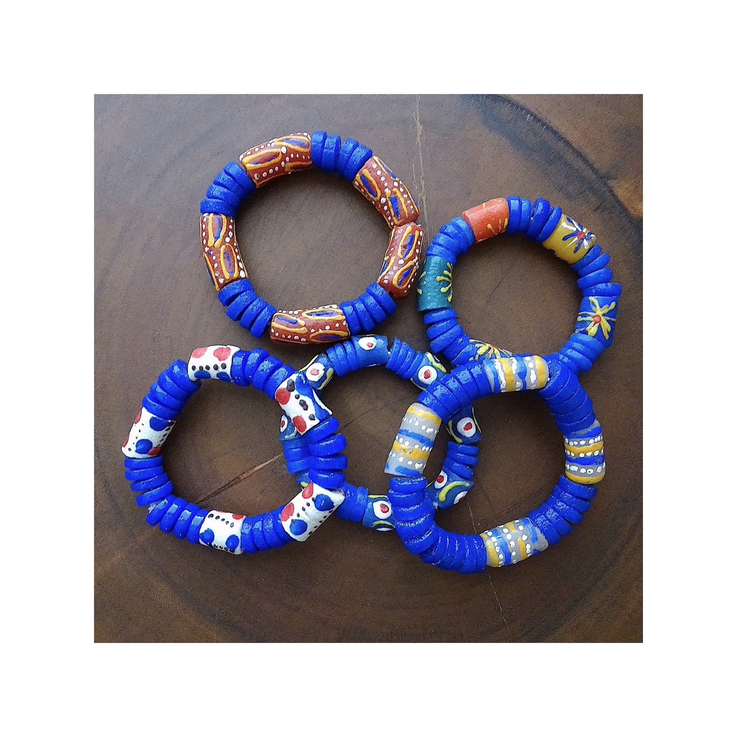 SALE - Hand Painted Glass Bracelet