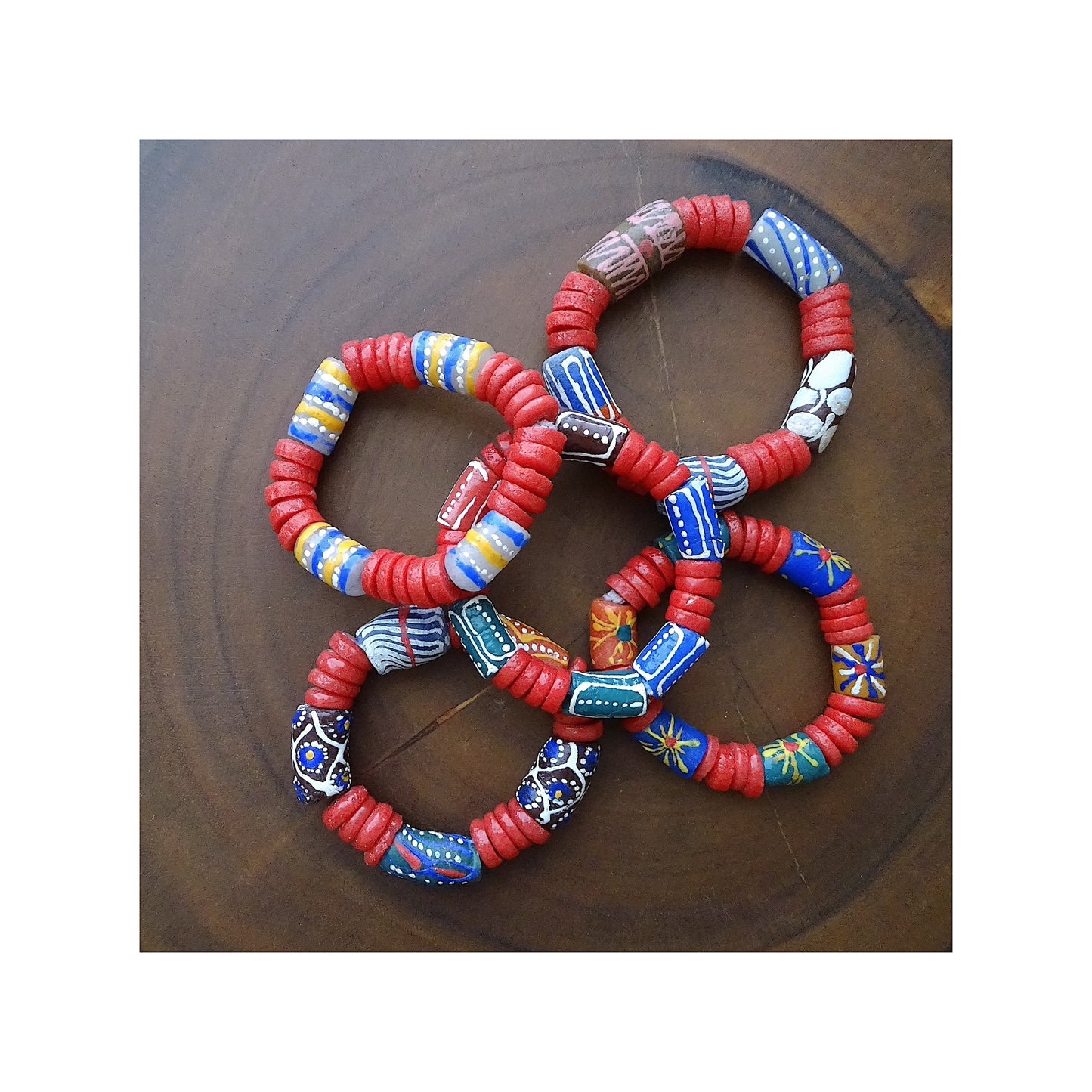 SALE - Hand Painted Glass Bracelet