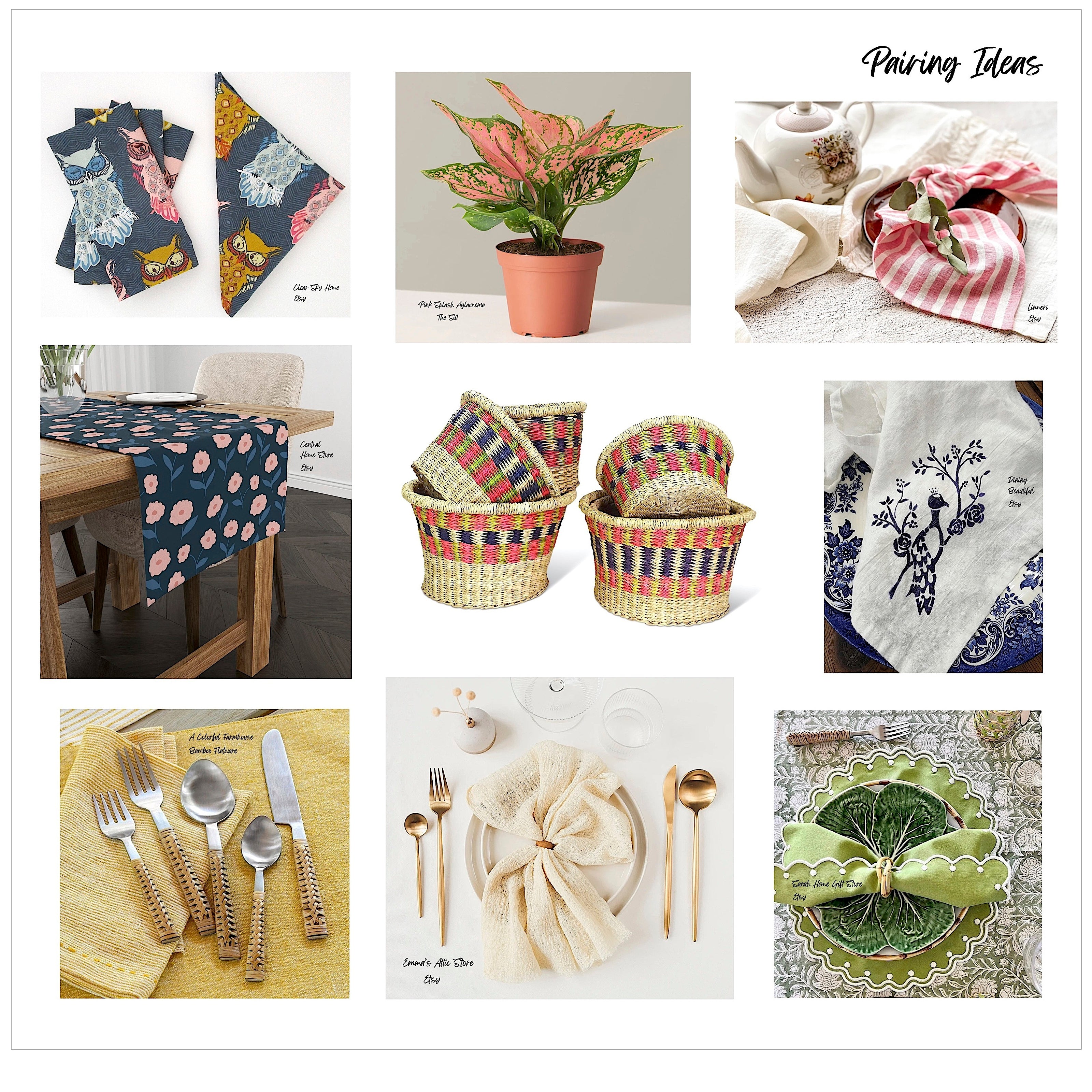 Table Decor - Woven Bowl Set - SALE