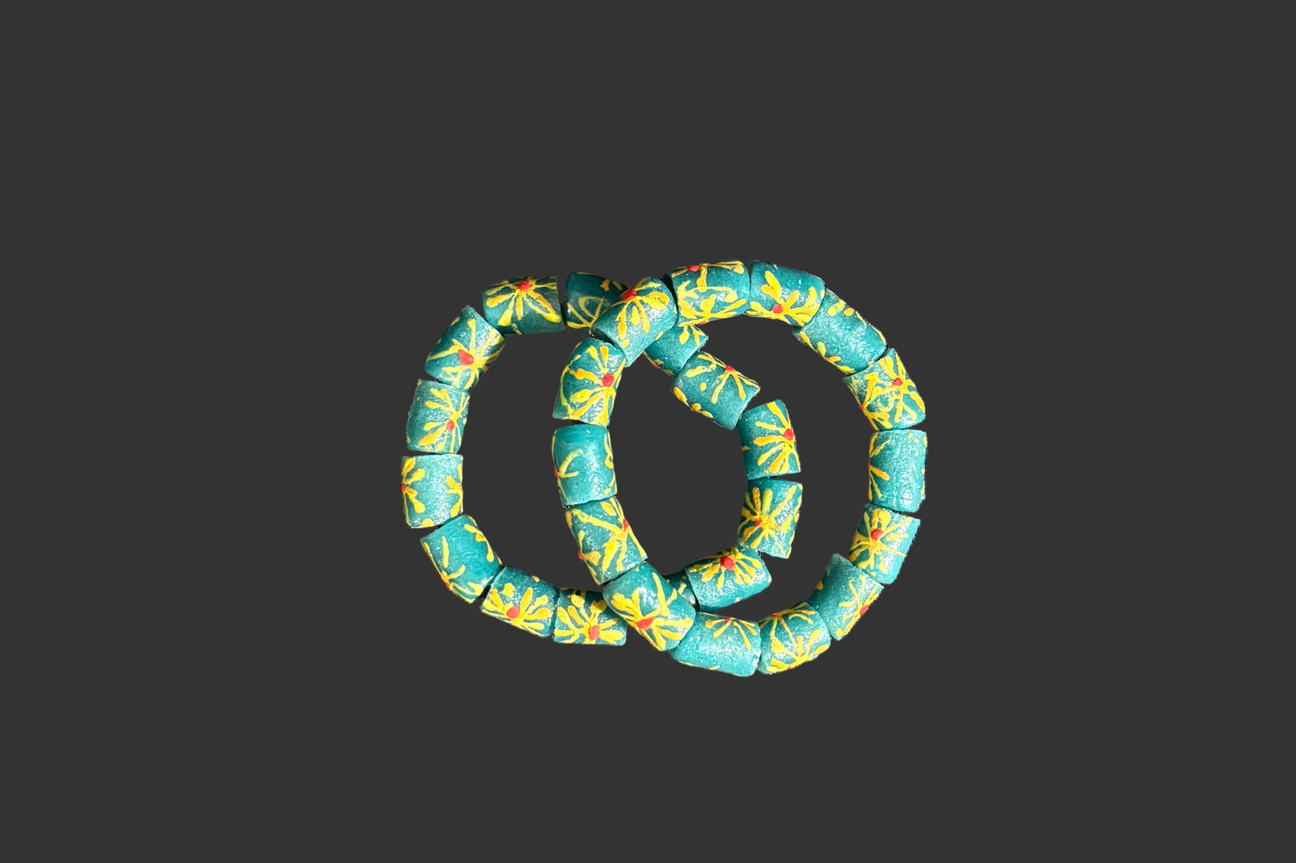 SALE - Hand Painted Glass Bracelet