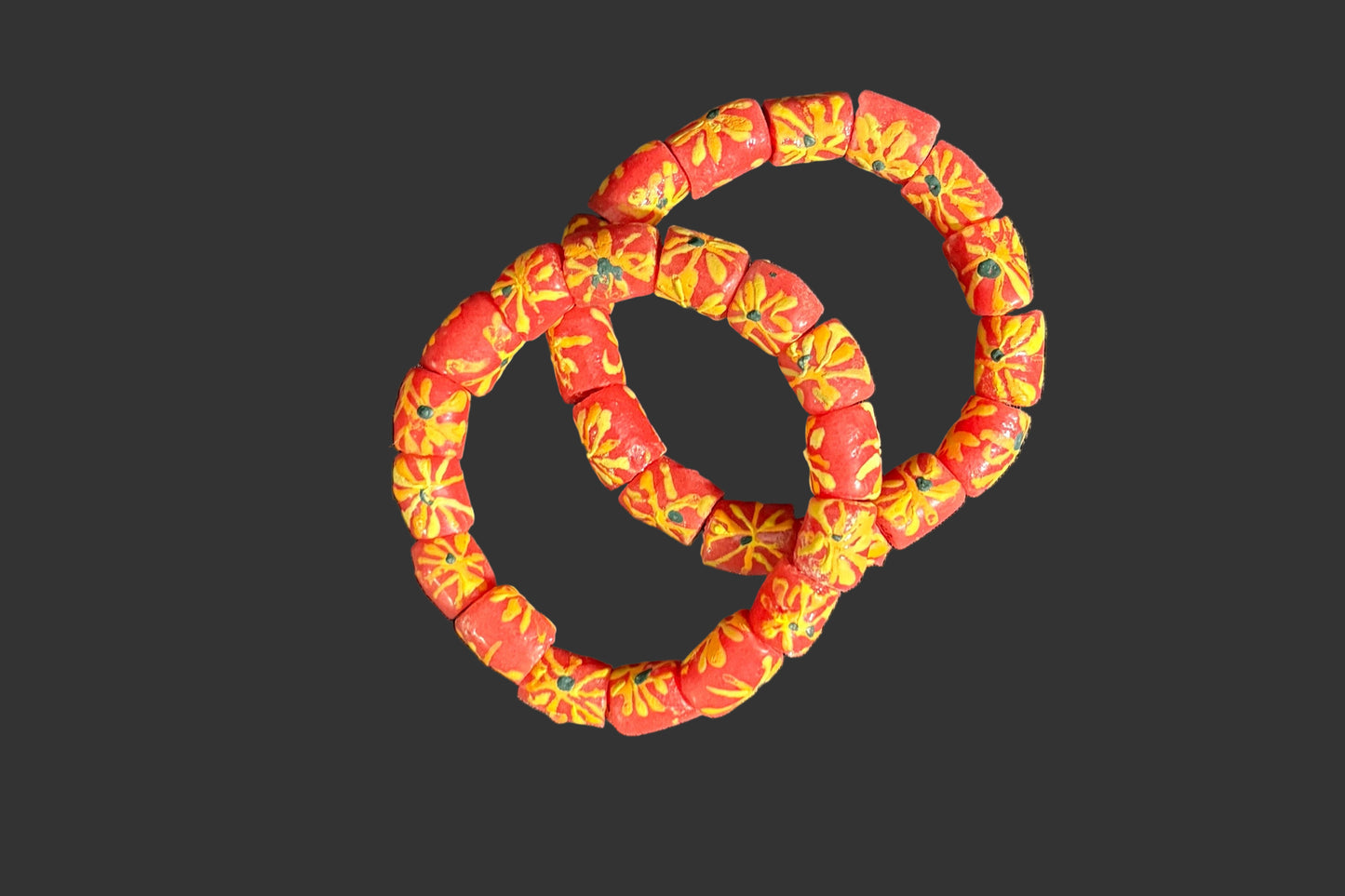 SALE - Hand Painted Glass Bracelet