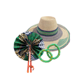 The Full Summer Set (Fan + Grass Hat + Matte Bracelet) $77 (save $15)